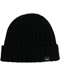 Aspesi - Bonnet Nervuré À Patch Logo - Lyst