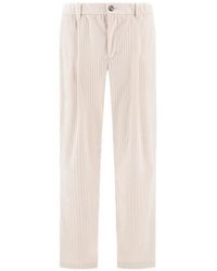 Herno - Regular-Fit Ivory Polyester Microfiber Wide-Wale Corduroy Trousers - Lyst