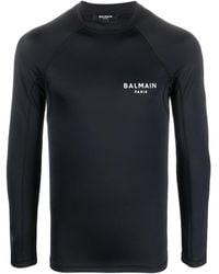 Balmain - Logo-print Long-sleeve T-shirt - Lyst