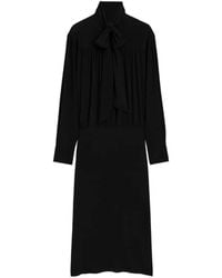 Ami Paris - Midi Lavallière Silk-Blend Dress - Lyst