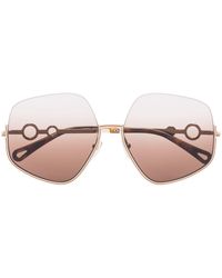 Chloé - Sofya Hexagonal-frame Sunglasses - Lyst
