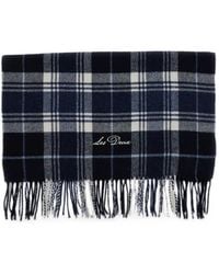 Les Deux - Check-Pattern Fringed Scarf - Lyst