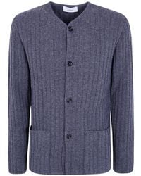 Lardini - Le Origini Ribbed-Knit Button-Up Cardigan - Lyst