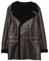 Salvatore Santoro - Double-Breasted Shearling-Collar Coat - Lyst
