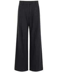 Brunello Cucinelli - Pinstripe Sequin-Embellished Palazzo Pants - Lyst
