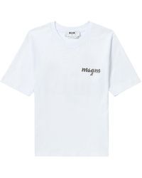 MSGM - Camiseta de manga corta con logo estampado - Lyst