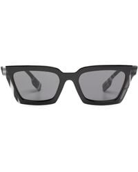 Burberry - Engraved-Logo Rectangle-Frame Sunglasses - Lyst