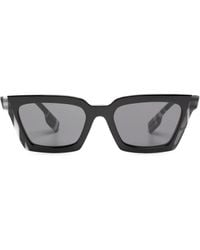 Burberry - Engraved-Logo Rectangle-Frame Sunglasses - Lyst