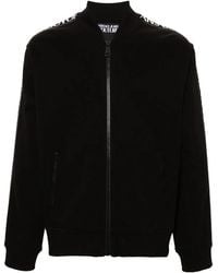 Versace Jeans Couture - Logo-Trim Zip-Up Sweatshirt - Lyst