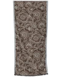 Kiton - Paisley-Print Frayed Scarf - Lyst