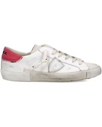 Philippe Model - Distressed Leather Low-Top Sneakers - Lyst