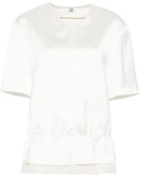 TOTEME - V-Neck Satin Top - Lyst