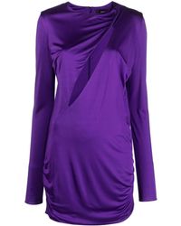Versace - Purple Mini Kleid mit Schnitten - Lyst