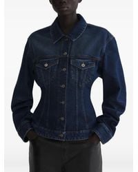 Mugler - Hourglass Round Denim Jacket - Lyst