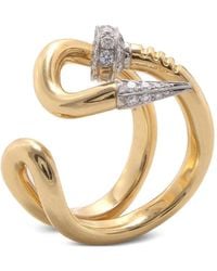 David Webb - Anello Bent Nail Con Diamanti - Lyst