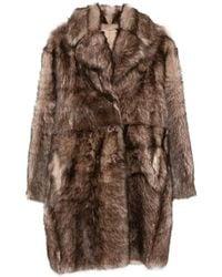 Manzoni 24 - Shearling Notch-Lapels Coat - Lyst