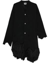 COMME DES GARÇON BLACK - Asymmetrischer Cardigan mit Faux Fur - Lyst