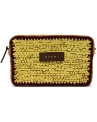 Marni - Logo-Patch Crochet-Knit Shoulder Bag - Lyst