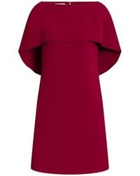 Alberta Ferretti - Robe Courte À Détail De Cape Et Encolure Bateau - Lyst