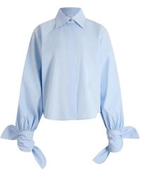 Patou - Bow-Detail Long-Sleeve Blouse - Lyst