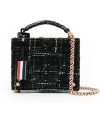 Thom Browne - Mini Tweed Ribbon Chain Tote Bag - Lyst
