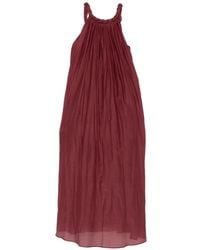 Semicouture - Aura Braided-Neck Pleated Maxi Dress - Lyst
