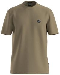 BOSS - Mercerised-Cotton T-Shirt With Double B Monogram - Lyst