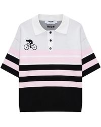 MSGM - Polo À Rayures - Lyst