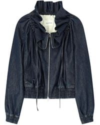 Dries Van Noten - Ruffled Denim Jacket - Lyst