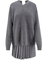 Semicouture - Buckle-Fastening Pleated Mini Dress - Lyst