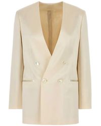 Alberta Ferretti - Satin Double-Breasted Blazer - Lyst