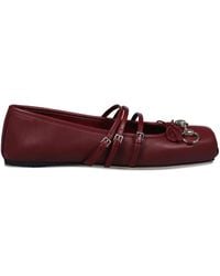 Gucci - Red Lamb Leatherinas - Lyst