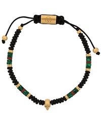Northskull Pulsera Atticus con malaquitas - Negro