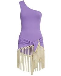 ‎Taller Marmo - Yacare One-Shoulder Fringe Swimsuit - Lyst
