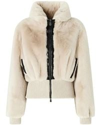 Pinko - Bagels Faux-Fur Ribbed-Trim Jacket - Lyst