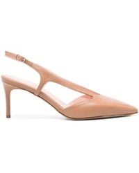 Anna F. - 75mm Slingback Leather Pumps - Lyst