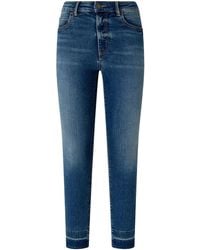 Pinko - Embroidery Cuff Denim Jeans - Lyst