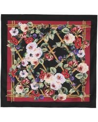 Dolce & Gabbana - Zijden Sjaal Met Bloemenprint - Lyst