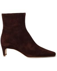 STAUD - Suede Kitten-Heel Ankle Boots - Lyst