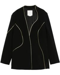 Marina Rinaldi - Pietre Piped-Trim Collarless Blazer - Lyst