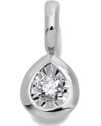 Monica Vinader - Pear-Shaped Solitaire Diamond Pendant - Lyst