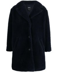 A.P.C. - Nicolette Brushed Single-breasted Coat - Lyst