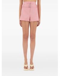 MSGM - Pantalones Cortos Con Cinturón - Lyst