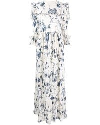 Erdem - Floral-print Pleated Maxi Dress - Lyst