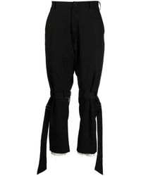 Sulvam - Frayed-Detailed Wool Trousers - Lyst