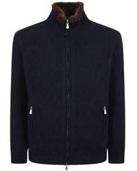 Barba Napoli - Ribbed-Knit Zip-Up Sweater - Lyst
