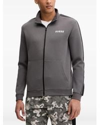 Guess - Logo-Print Zip-Up Sweatshirt - Lyst