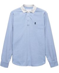 Prada - Camicia Con Logo E Colletto A Contrasto - Lyst