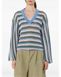 Max Mara - Epica Striped V-Neck Sweater - Lyst