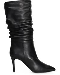 Via Roma 15 - Ruched Pointed-Toe Boots - Lyst